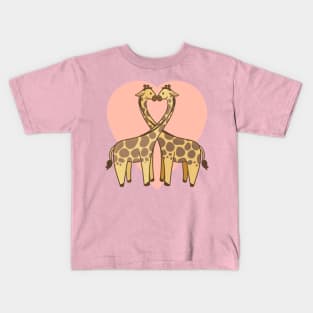Giraffes In Love Kids T-Shirt